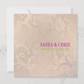 PixDezines  pavo damask/roze champagne Kaart (Voorkant)