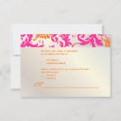 PixDezines pavo damask/tangerine+roze RSVP Kaartje (Achterkant)