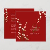 PixDezines Peach Sakura, huwelijksuitnodigingen Kaart (Voorkant / Achterkant)
