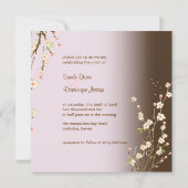 PixDezines Peach Sakura, huwelijksuitnodigingen Kaart (Achterkant)