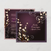 PixDezines Peach Sakura, trouwuitnodigingen Kaart (Voorkant / Achterkant)