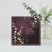 PixDezines Peach Sakura, trouwuitnodigingen Kaart (Staand voorkant)