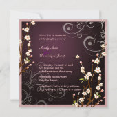 PixDezines Peach Sakura, trouwuitnodigingen Kaart (Achterkant)