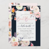 PixDezines Peaches+Cream Rozen Bridal Brunch Kaart (Voorkant / Achterkant)