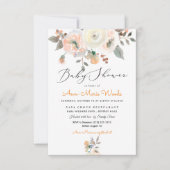PixDezines Peaches+Cream Waterverf Baby shower Kaart (Voorkant)