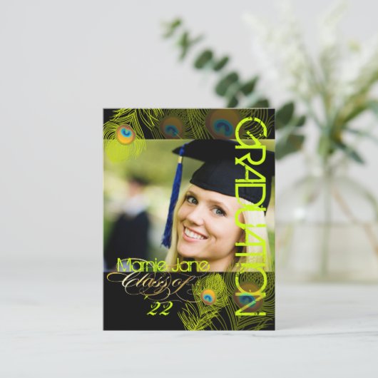 PixDezines Peacock, 2012 Graduation, diy backgroun Kaart (Staand voorkant)