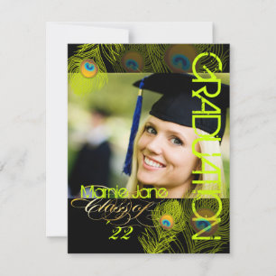 PixDezines Peacock, 2012 Graduation, diy backgroun Kaart