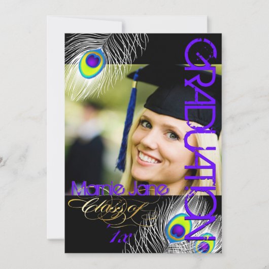 PixDezines Peacock Afstuderen/DIY achtergrond Kaart (Voorkant)