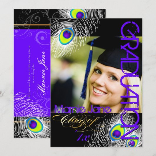 PixDezines Peacock Afstuderen/DIY achtergrond Kaart (Voorkant / Achterkant)