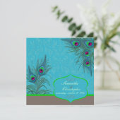 PixDezines Peacock Charm Kaart (Staand voorkant)