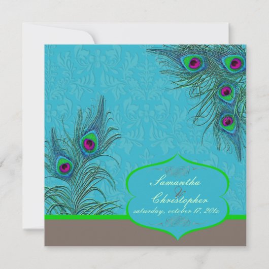 PixDezines Peacock Charm Kaart (Voorkant)