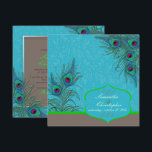 PixDezines Peacock Charm Kaart<br><div class="desc">PixDezines Peacock charm,  art deco...  misschien een beetje .  Peacock veren met iriserend groen blauw en turquoise.  Een van de mooiste wezens die onze planeet uitrust.  We legden ook de achtergrond met barokdemask in aanpasbaar turkooisblauw. 
DIY background fonts

Copyright © 2008-2017 PixDezines.com™ en PixDezines™ op Zazzle.com. Alle rechten voorbehouden.</div>