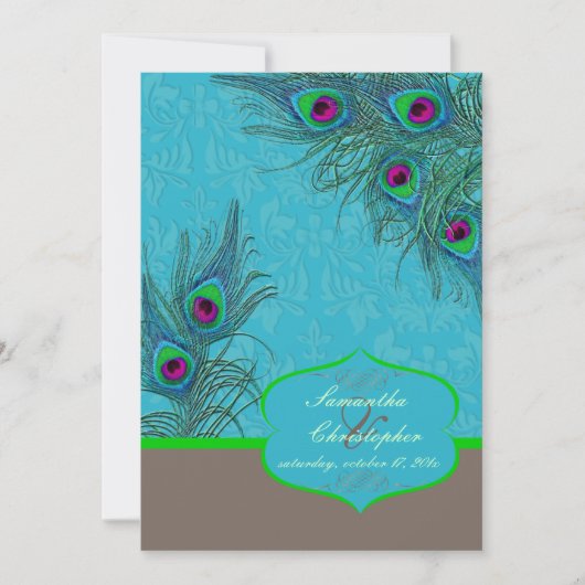 PixDezines Peacock Charm Kaart (Voorkant)