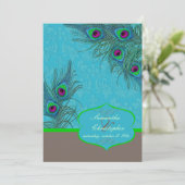 PixDezines Peacock Charm Kaart (Staand voorkant)