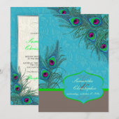 PixDezines Peacock Charm Kaart (Voorkant / Achterkant)