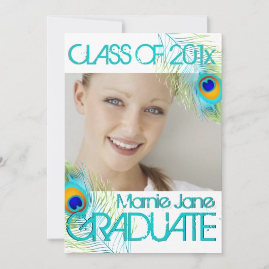 PixDezines Peacock, dij Afstuderen achtergrond Kaart (Voorkant)