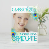 PixDezines Peacock, dij Afstuderen achtergrond Kaart (Staand voorkant)