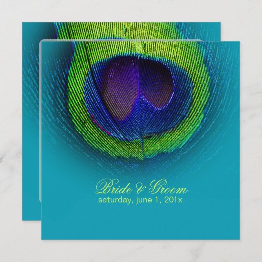 PixDezines Peacock Eye/blauwgroen/diy text Kaart (Voorkant / Achterkant)