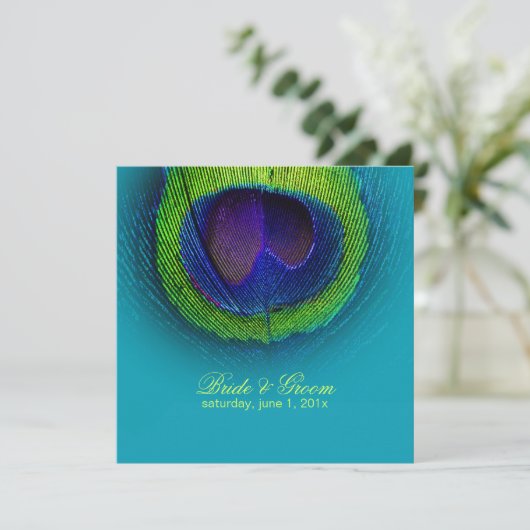 PixDezines Peacock Eye/blauwgroen/diy text Kaart (Staand voorkant)