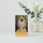 PixDezines Peacock eye+filigraan wervelingen/DIY k Visitekaartje (Staand voorkant)