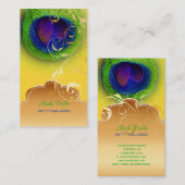 PixDezines Peacock eye+filigraan wervelingen Visitekaartje (Voorkant / Achterkant)