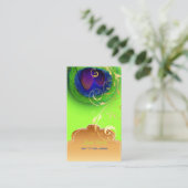 PixDezines Peacock eye+filigraan wervelingen Visitekaartje (Staand voorkant)