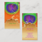 PixDezines Peacock eye+filigraan wervelingen Visitekaartje (Voorkant / Achterkant)