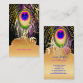 PixDezines Peacock eye+filigraan wervelingen Visitekaartje (Voorkant / Achterkant)