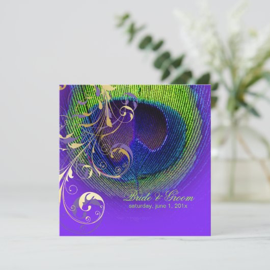 PixDezines Peacock Eye+filigree swirls/diy event! Kaart (Staand voorkant)