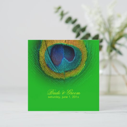PixDezines Peacock Eye/neon green/diy Kaart (Staand voorkant)