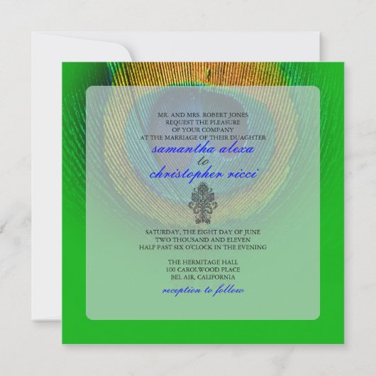 PixDezines Peacock Eye/neon green/diy Kaart (Achterkant)