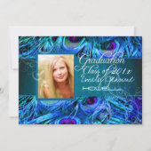 PixDezines Peacock Feather Afstuderen Kaart (Voorkant)