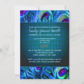 PixDezines Peacock Feather Afstuderen Kaart (Achterkant)