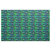 PixDezines Peacock Feather/Cobalt/Aqua Stof (Fat Quarter)