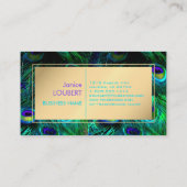 PixDezines Peacock Feather/Cobalt/Aqua Visitekaartje (Achterkant)