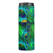 PixDezines Peacock Feather Cobalt Blue Thermosbeker (Achterkant)