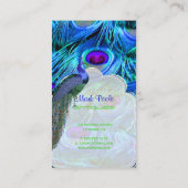 PixDezines Peacock Feather/Cobalt Blue Visitekaartje (Achterkant)