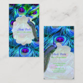 PixDezines Peacock Feather/Cobalt Blue Visitekaartje (Voorkant / Achterkant)