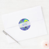 PixDezines Peacock Feather/diy achtergrond kleur Ronde Sticker (Envelop)
