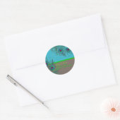 PixDezines Peacock Feather/diy achtergrond kleur Ronde Sticker (Envelop)