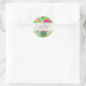 PixDezines Peacock Feather/diyfont's kleur Ronde Sticker (Tas)