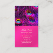 PixDezines Peacock Feather/Psychedelic Fuschia Visitekaartje (Achterkant)