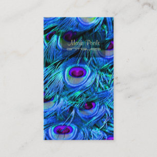PixDezines Peacock Feather Visitekaartje