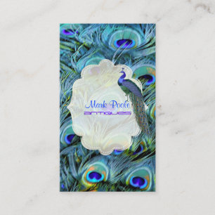 PixDezines Peacock Feather Visitekaartje