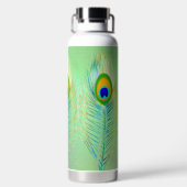 PixDezines Peacock Feather Waterfles (Achterkant)