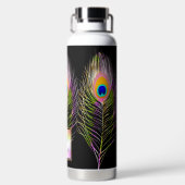 PixDezines Peacock Feather Waterfles (Achterkant)