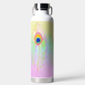 PixDezines Peacock Feather Waterfles (Voorkant)