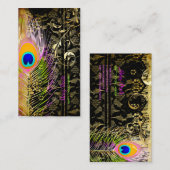 PixDezines Peacock+filigraan wervelingen Visitekaartje (Voorkant / Achterkant)