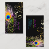 PixDezines Peacock+filigraan wervelingen Visitekaartje (Voorkant / Achterkant)
