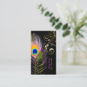 PixDezines Peacock+filigraan wervelingen Visitekaartje (Staand voorkant)